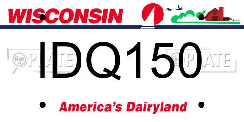 IDQ150 Wisconsin License Plate