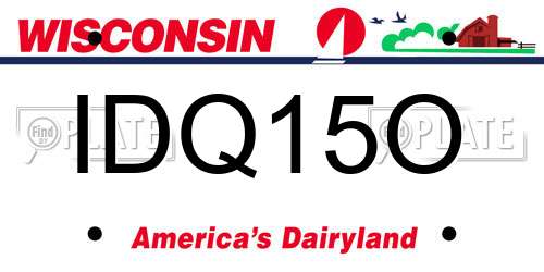 IDQ15O Wisconsin License Plate