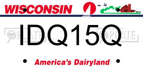 IDQ15Q Wisconsin License Plate