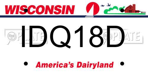 IDQ18D Wisconsin License Plate