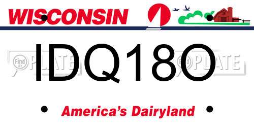 IDQ18O Wisconsin License Plate