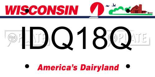 IDQ18Q Wisconsin License Plate