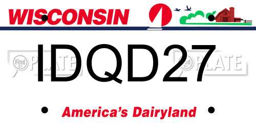 IDQD27 Wisconsin License Plate