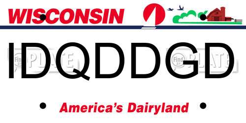 IDQDDGD Wisconsin License Plate