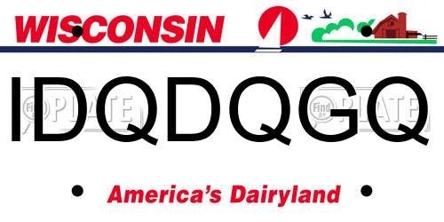 IDQDQGQ Wisconsin License Plate