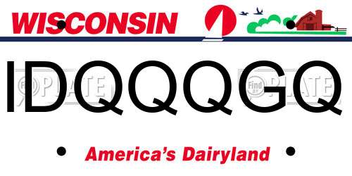 IDQQQGQ Wisconsin License Plate