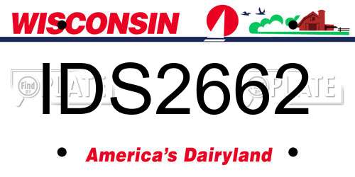 IDS2662 Wisconsin License Plate