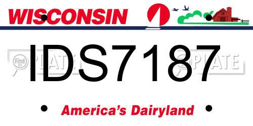 IDS7187 Wisconsin License Plate