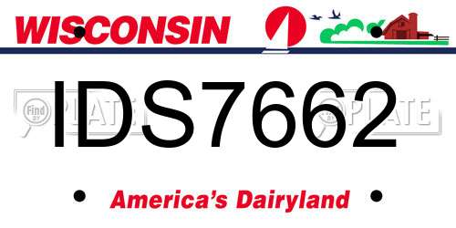 IDS7662 Wisconsin License Plate