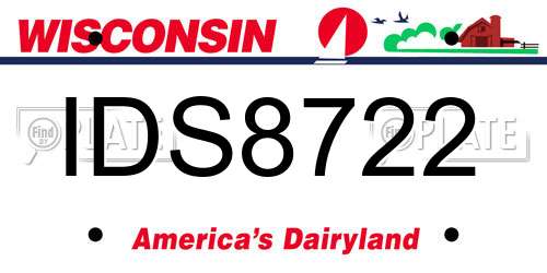 IDS8722 Wisconsin License Plate
