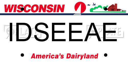 IDSEEAE Wisconsin License Plate