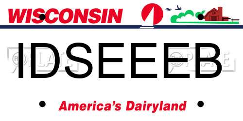 IDSEEEB Wisconsin License Plate