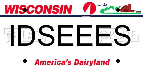 IDSEEES Wisconsin License Plate