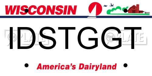 IDSTGGT Wisconsin License Plate
