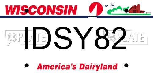 IDSY82 Wisconsin License Plate