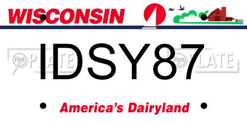 IDSY87 Wisconsin License Plate