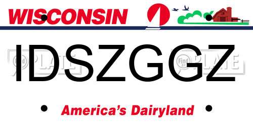 IDSZGGZ Wisconsin License Plate