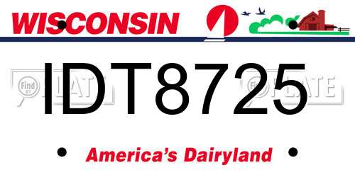 IDT8725 Wisconsin License Plate