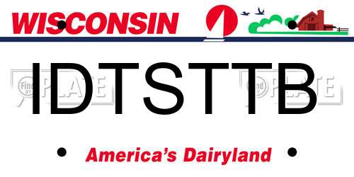 IDTSTTB Wisconsin License Plate