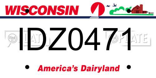 IDZ0471 Wisconsin License Plate