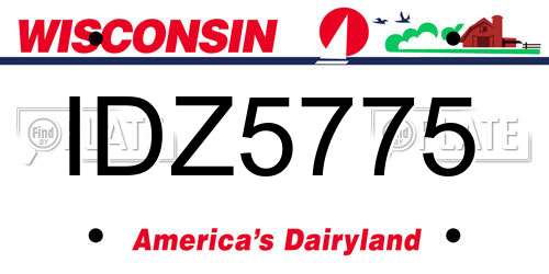 IDZ5775 Wisconsin License Plate