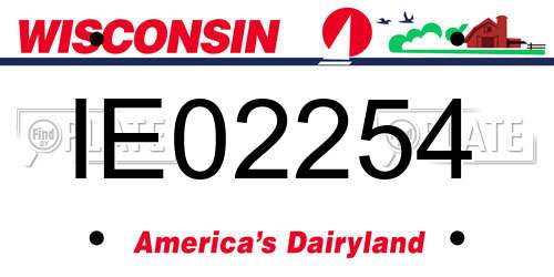 IE02254 Wisconsin License Plate
