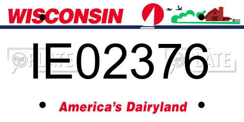 IE02376 Wisconsin License Plate