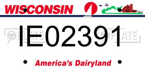 IE02391 Wisconsin License Plate