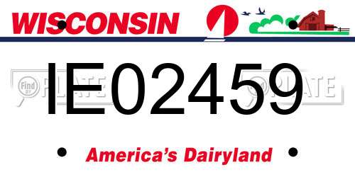 IE02459 Wisconsin License Plate