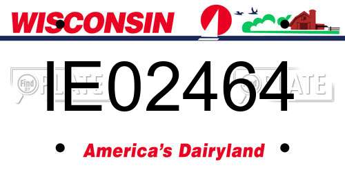 IE02464 Wisconsin License Plate