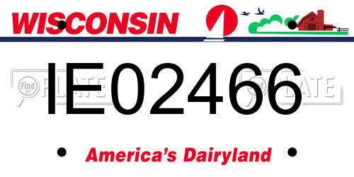 IE02466 Wisconsin License Plate