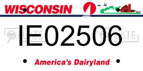 IE02506 Wisconsin License Plate