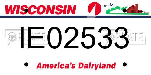 IE02533 Wisconsin License Plate