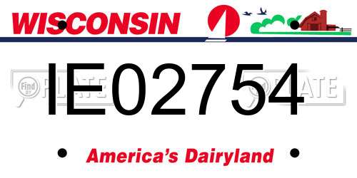 IE02754 Wisconsin License Plate