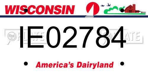 IE02784 Wisconsin License Plate