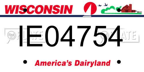 IE04754 Wisconsin License Plate