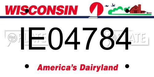 IE04784 Wisconsin License Plate