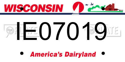 IE07019 Wisconsin License Plate