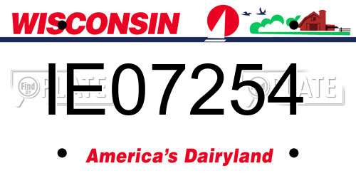 IE07254 Wisconsin License Plate