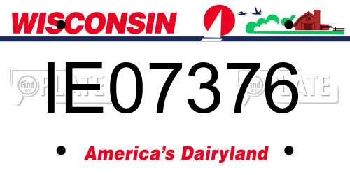 IE07376 Wisconsin License Plate