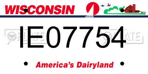 IE07754 Wisconsin License Plate