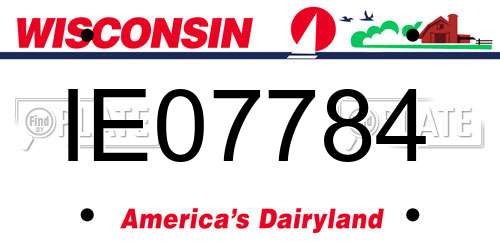 IE07784 Wisconsin License Plate