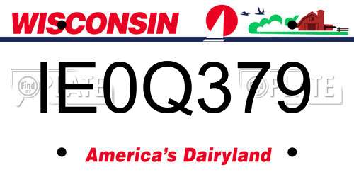 IE0Q379 Wisconsin License Plate