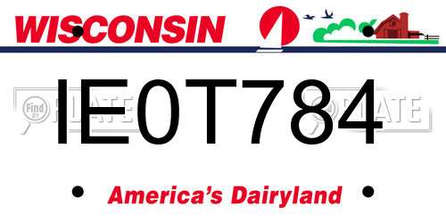 IE0T784 Wisconsin License Plate