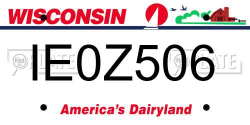 IE0Z506 Wisconsin License Plate