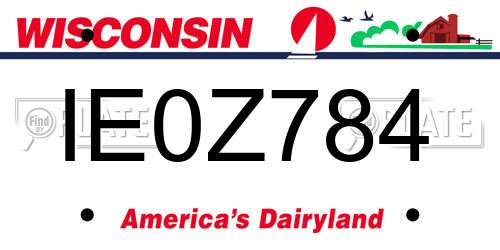 IE0Z784 Wisconsin License Plate