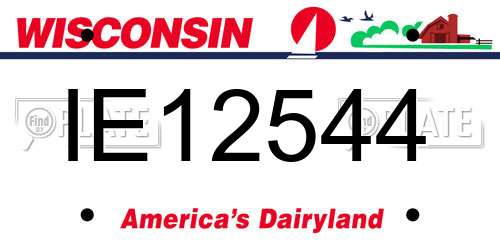 IE12544 Wisconsin License Plate