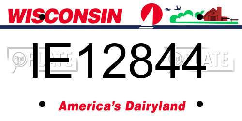 IE12844 Wisconsin License Plate