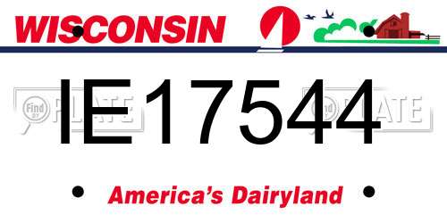 IE17544 Wisconsin License Plate