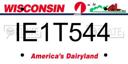 IE1T544 Wisconsin License Plate